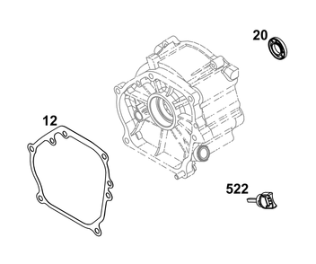 Crankcase/Sump And Lubrication Group Diagram and Parts List for 12G032-0007-G1 100000 - 19Z999 Briggs and Stratton Engine